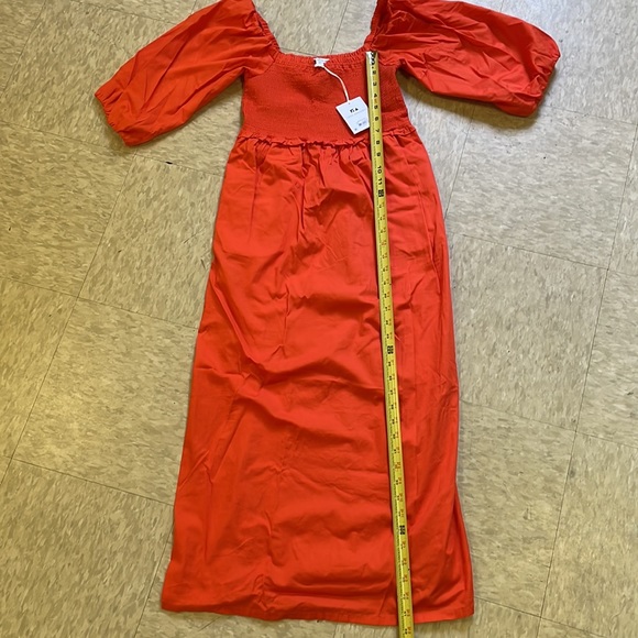 NWT Free Assembly Women's Smocked Midi Dress with Convertible Sleeves - Picture 6 of 10